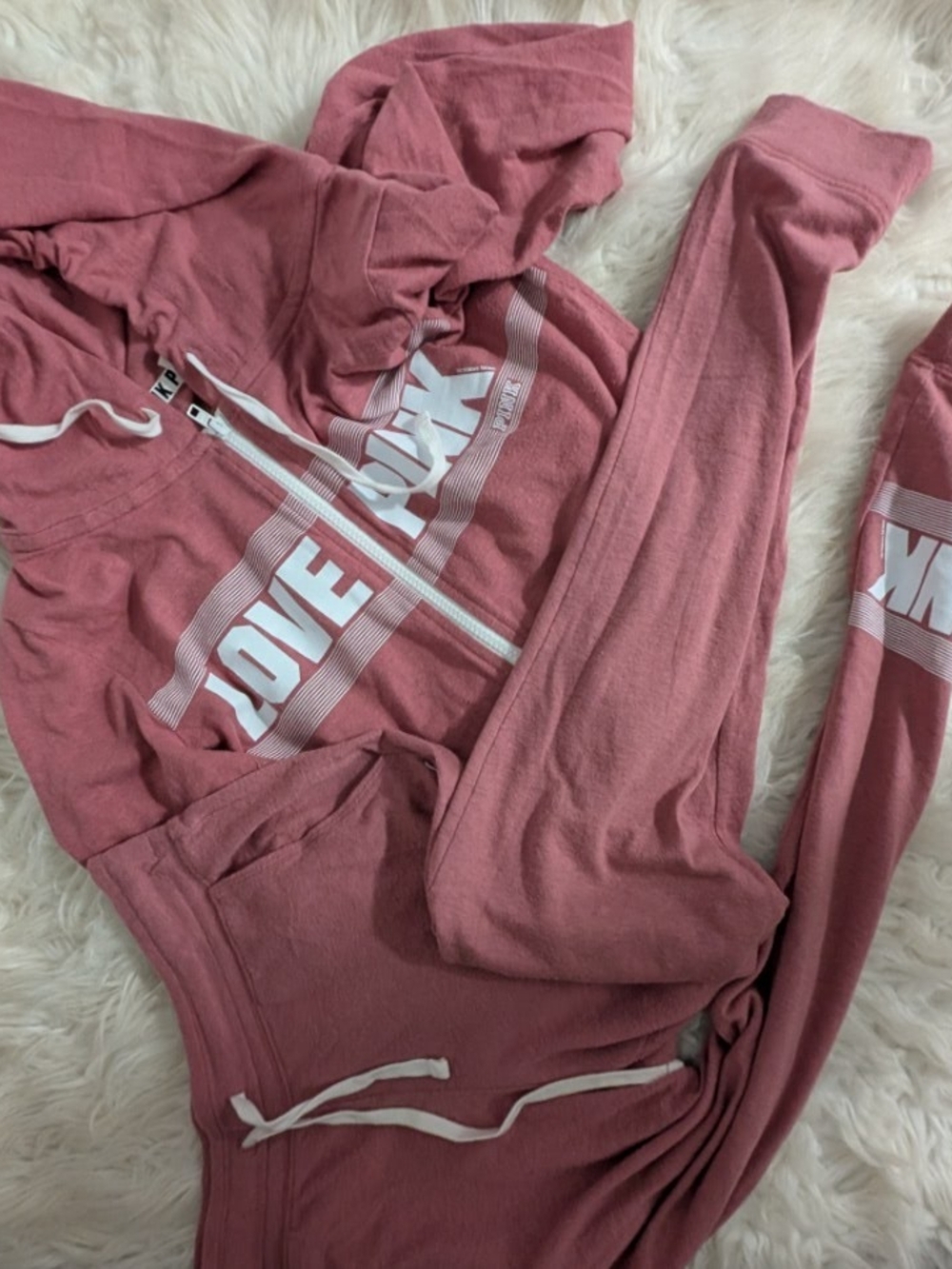 LOVE PINK Mauve Zip Hoodie & Jogger Set